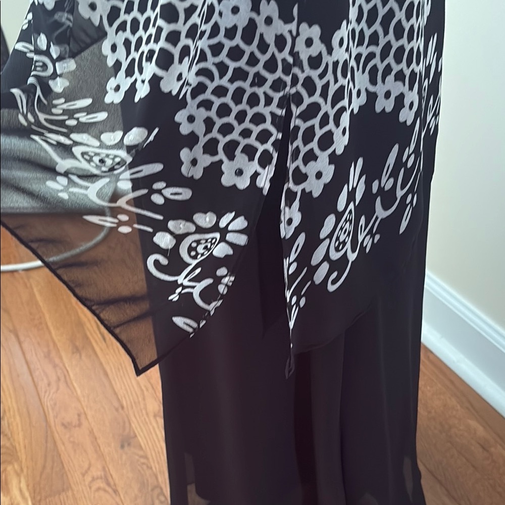 Beaded Black Floral Dress - Picture 6 of 11